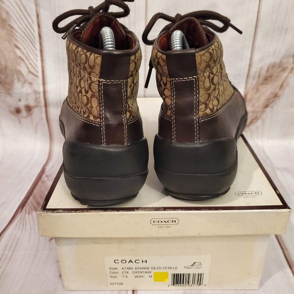 Coach Dyanne Leather Ankle Boot, 7.5, Brown/Tan - Picture 3 of 10